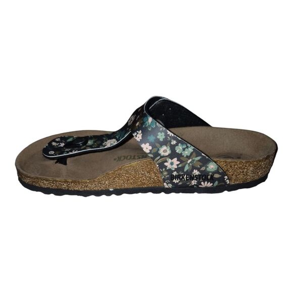 Birkenstock Gizeh Magical Flower Dark Teal Size 7 38 Ladies Sandals Birko Flor - Picture 6 of 10